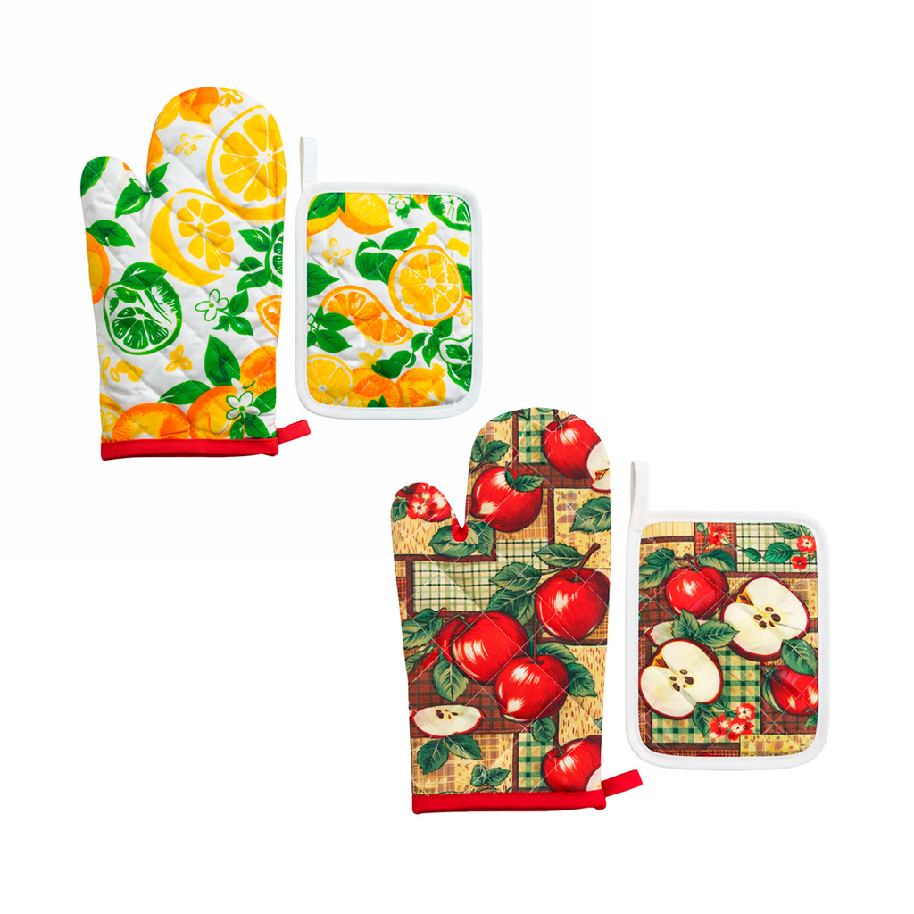 Kit 2 Luva Térmica Poliéster Panela Assadeira  Mesa Multiuso  Forma Doméstico Descanso Cozinha Fogão