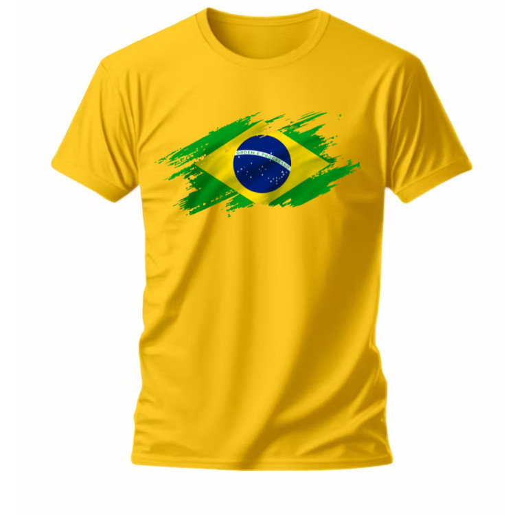 Camiseta Copa do Mundo 2026 Brasil Futebol Masculina Feminina 100% Algodão Premium Confortável