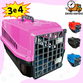 Caixa de Transporte N 3 ou 4 Cachorro Gato Coelho Caixa de Transporte Pet 2 Travas 1 Alça em Oferta na Shopee