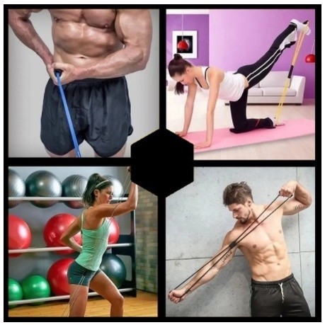 Elástico Extensor em Formato 8 para Exercícios – Treino Funcional, Pilates e Fortalecimento Muscular