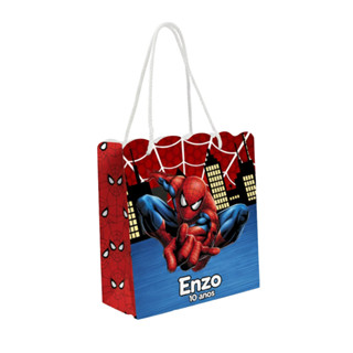 Kit 40 Sacolinha Personalizadas De Festa Infantil Super Herói Homem Aranha Nome Idade em Oferta na Shopee