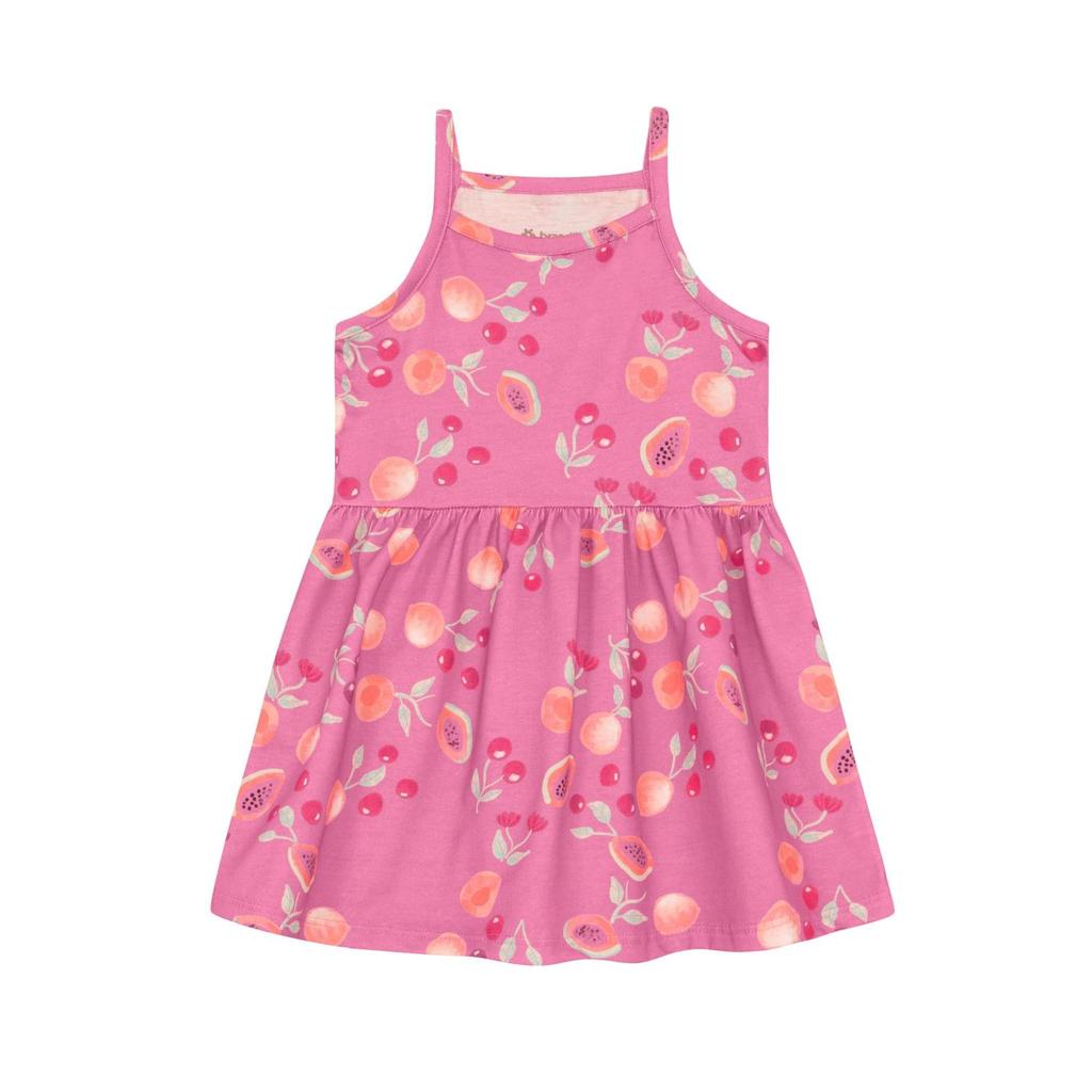 Vestido infantil menina de frutinhas Brandili - Rosa em Oferta na Shopee