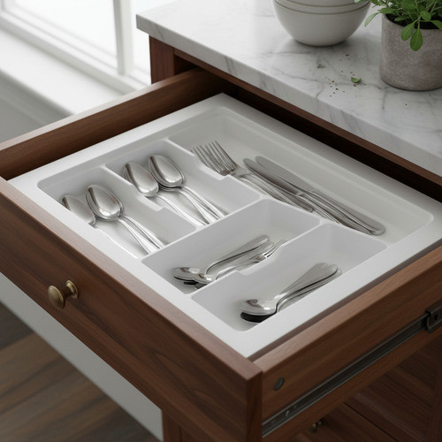 Organizador Gaveta Og-25 Branco Talheres Cozinha Arrumada Branco