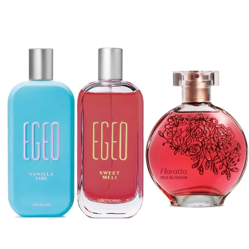 Kit 3 Body Splash Egeo Vanilla Vibe e Egeo Melancia + Floratta Red (60ml cada) Fragrâncias em Oferta na Shopee