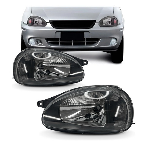 Farol Corsa Classic Pickup Sedan Wagon Máscara Negra Lado Direito Passageiro