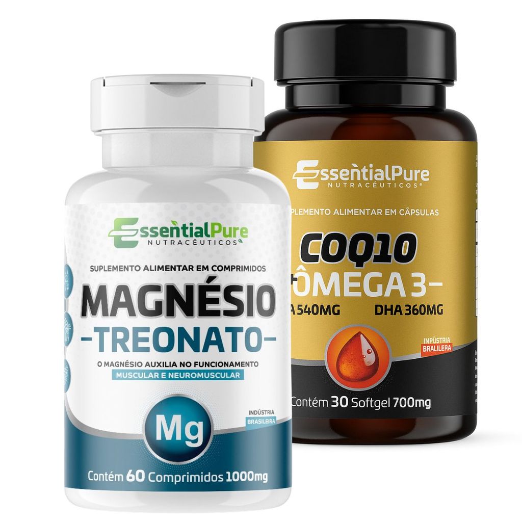 Coezima Q10 Ubiquinol + Magnesio Treonato 500mg 240cp Essential Pure