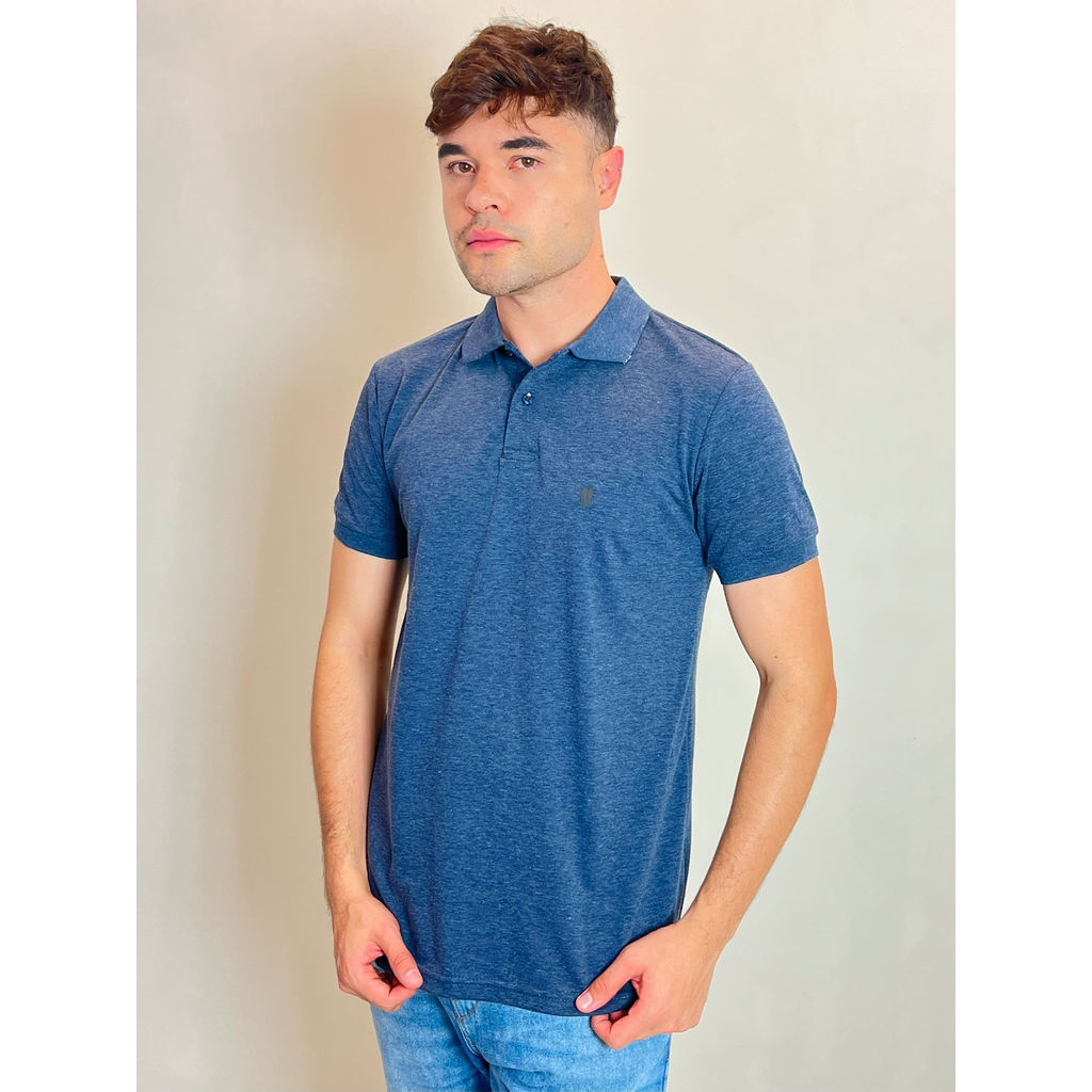 Polo Básica Masculina Piquet Com Botão Polo Wear Marinho em Oferta na Shopee
