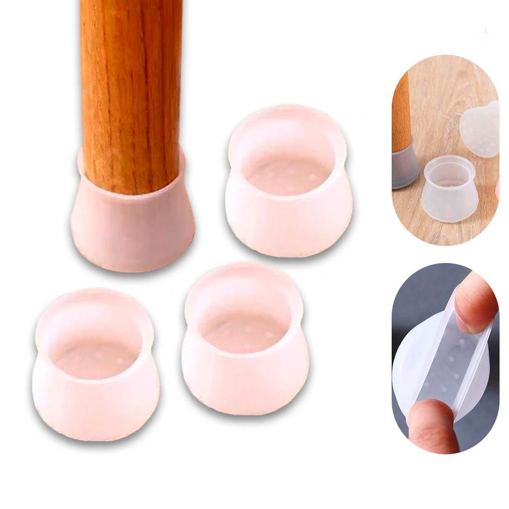 Protetor de Silicone para Pés de Cadeira e Mesa Pés Pezinho Redondo