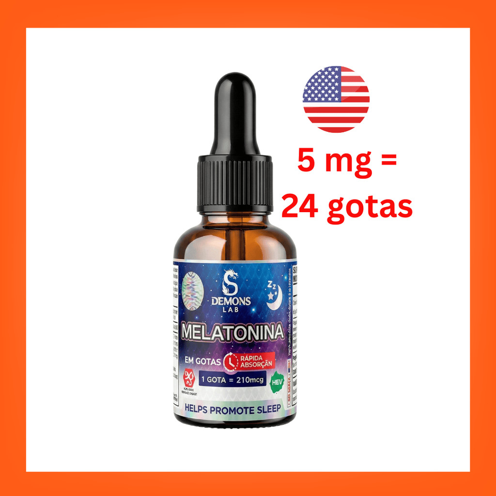 Melatonina Líquida Rápida Absorção Max Sublingual 30 ml em gotas Sabor Menta - Demons Lab