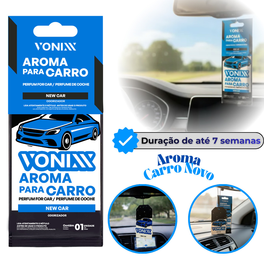Aroma Vonixx Cheirinho Essencias Premium Carro Perfumado Azul New Car