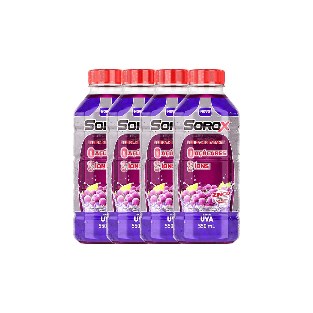 Kit 4 Sorox Sabor Uva 550ml