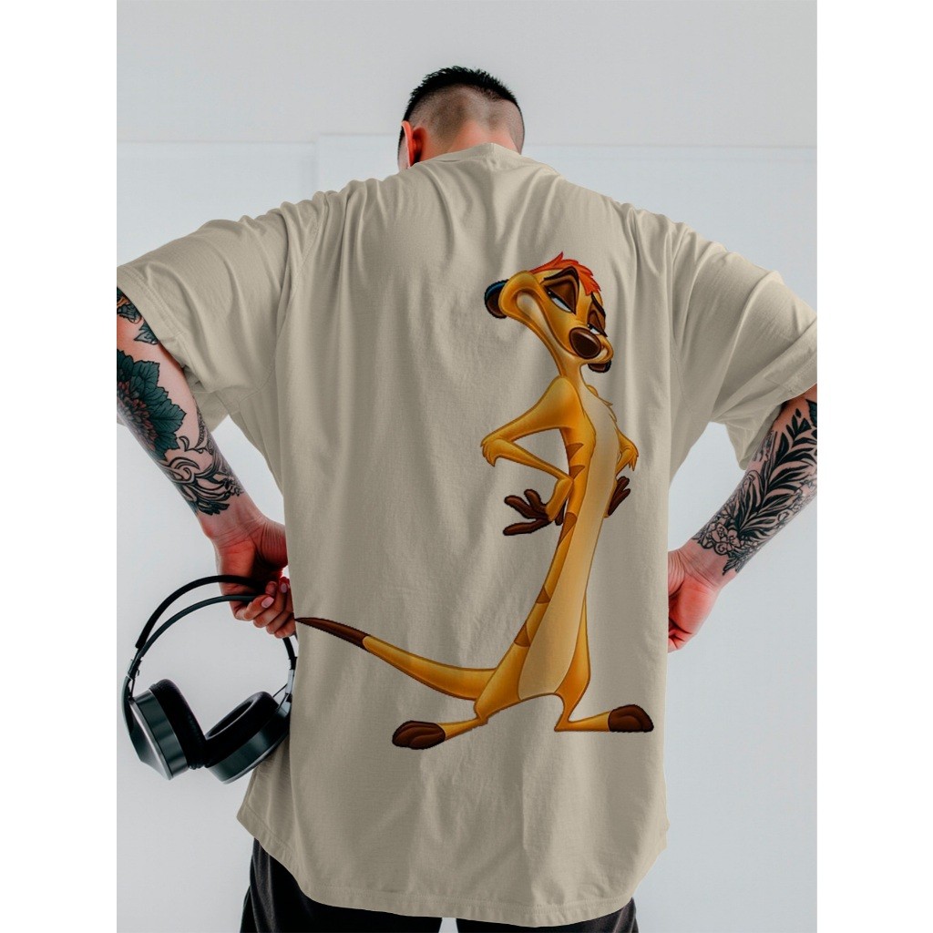 Camiseta Oversized Timão E Pumba Streetwear Unissex DTF Ref4577