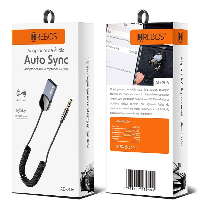 Adaptador Bluetooth 5.0 Usb Aux 3,5mm Mãos-Livres Microfone para Carros Azul em Oferta na Shopee