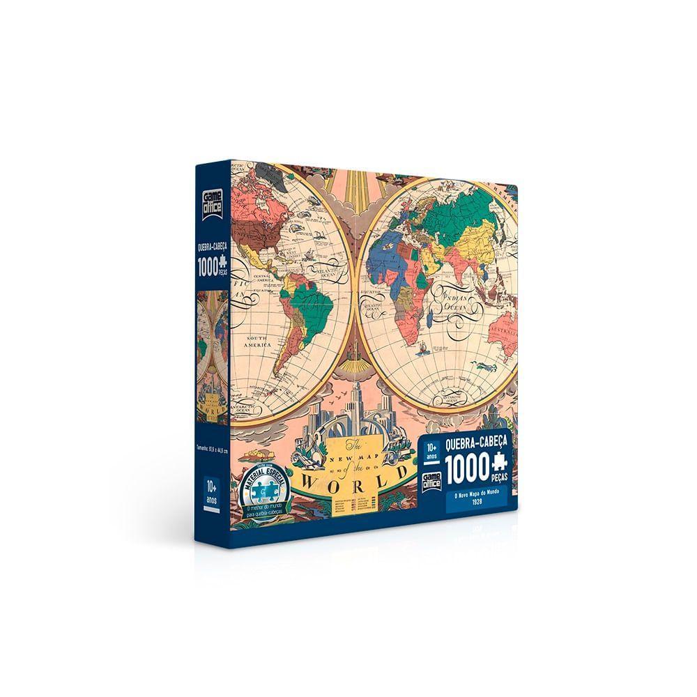 Quebra-Cabeças 1000 Peças Mapa do Mundo 1928 - Toyster em Oferta na Shopee