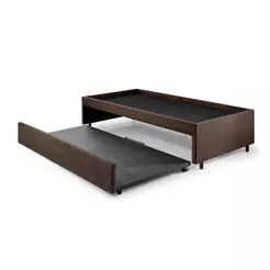 Bicama Box para Dois Colchões Solteiro Suede Marrom 88x188
