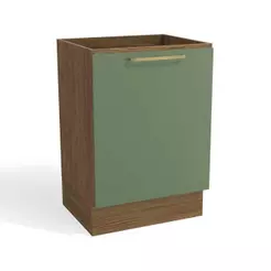 Gabinete de Cozinha Modulado Botanic M629 1 Porta 60cm Nogueira/Verde Oliva - Kappesberg