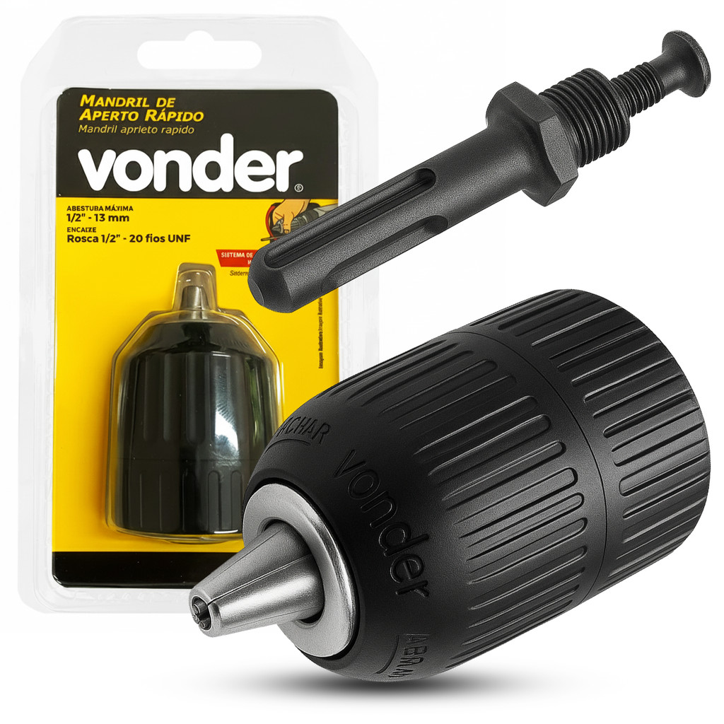 Kit Mandril de Aperto Rápido + Adaptador Sds Plus de 1/2 13mm Para Furadeira em Oferta na Shopee