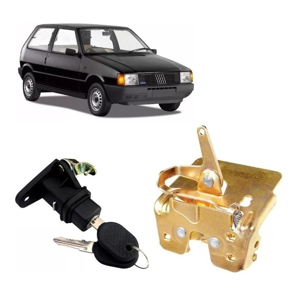 Kit Fechadura Botão C/ Chave Porta Mala Uno 96 A 03