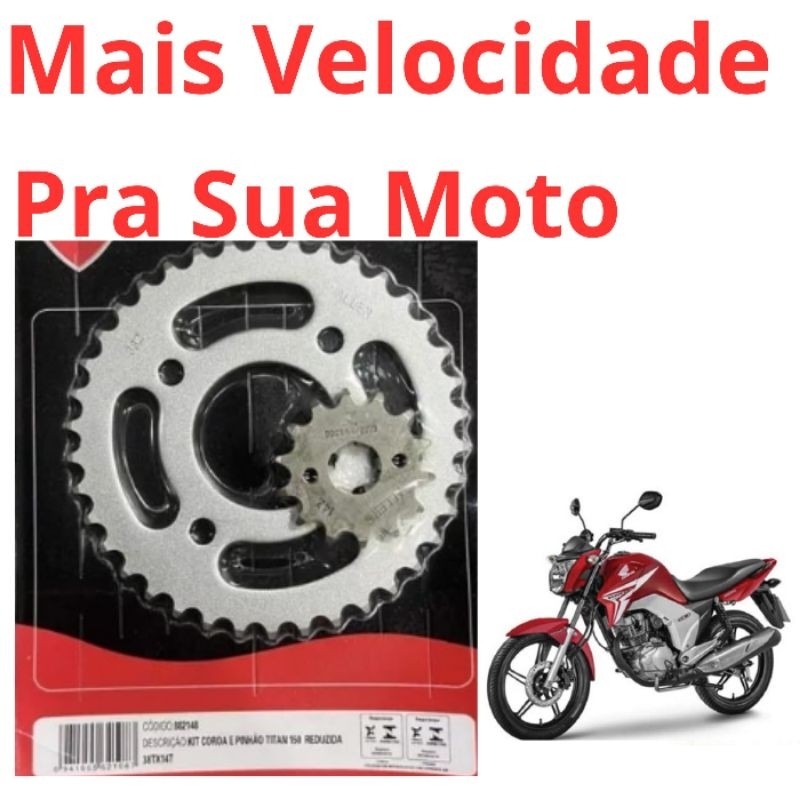 Kit Coroa Pinhão 38/14 (SEMI KIT) REDUZIDA (Sem Corrente) Titan 150/160 e Fan 125 2009 Em Diante  todos