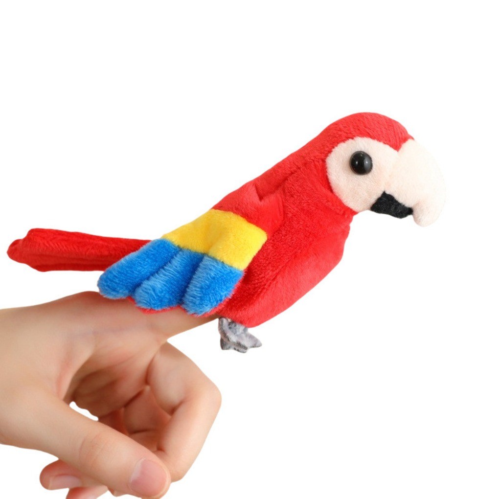 Pássaro De Pelúcia Mar Animal Fantoches De Dedo Conjunto Tubarão Orca Papagaio Pavão Macio Mini Brinquedos Crianças Hist
