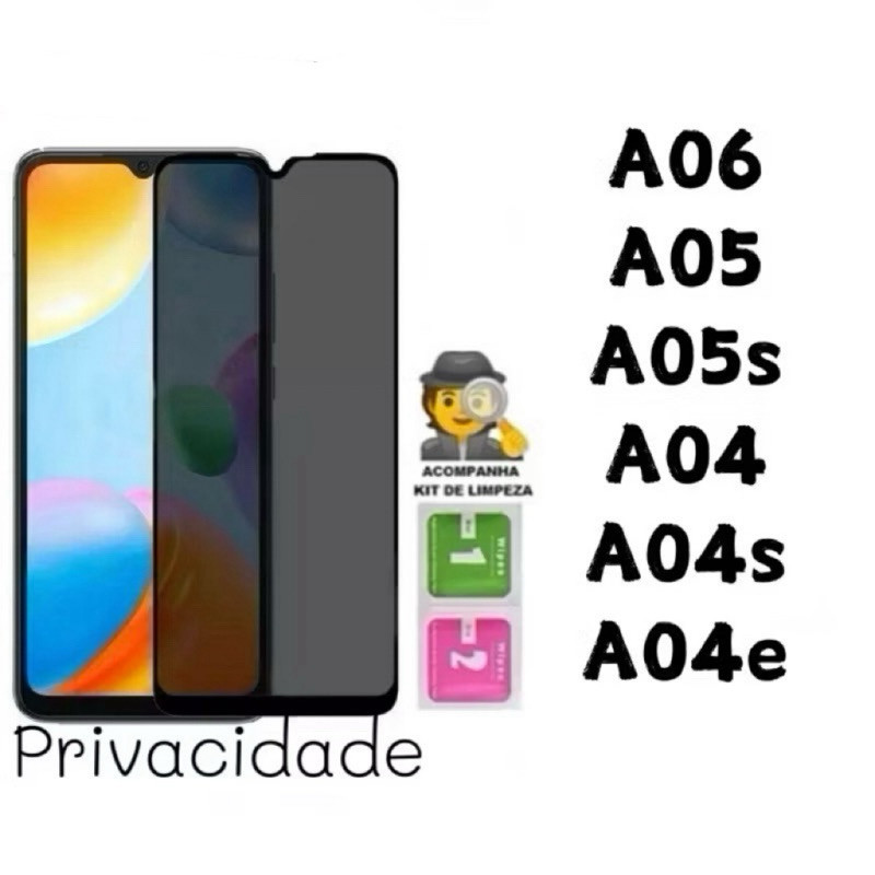Película de vidro 3D Privacidade Anti Spy Para Samsung A06 A05 A05s A04 A04s A04e