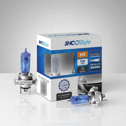 Par Lampada H4 Super Branca Shocklight 8500k 12v 60/55w