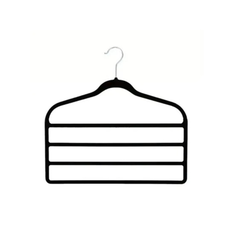 Kit 10 Cabides de Veludo Slim Antideslizante P/ Calça Saia