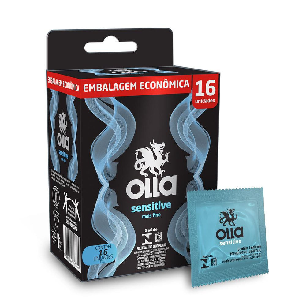 Camisinha Olla Sensitive 16 Unidades em Oferta na Shopee