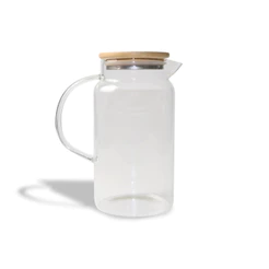 Jarra de Vidro com Tampa de Bambu 1,2l - Oikos Natural
