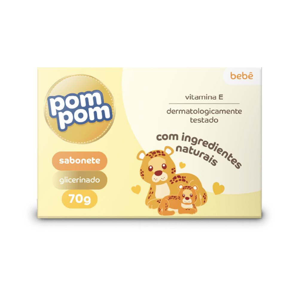 Sabonete em Barra Pom Pom Glicerina 70g em Oferta na Shopee