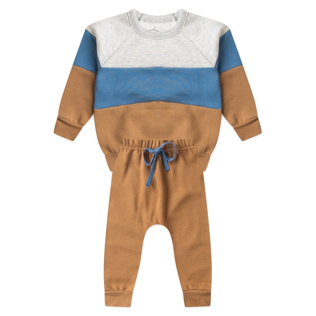 Conjunto Infantil Menino Moletom Peluciado Recortes Azul