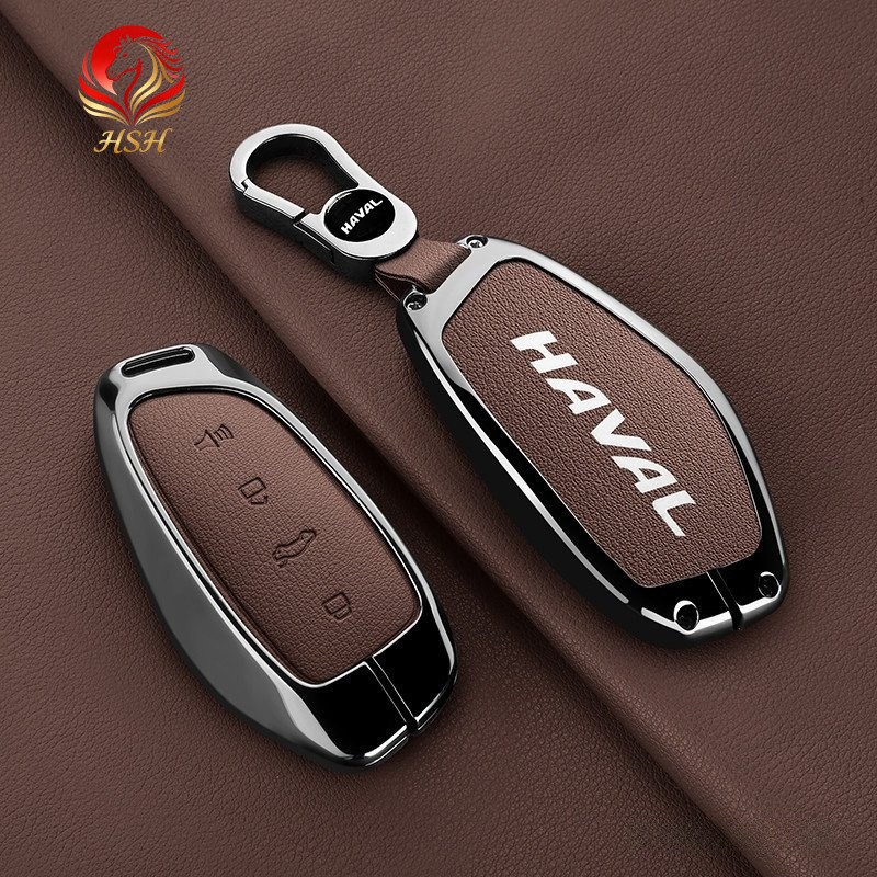 Capa para Chave de Carro em Liga de Zinco e Couro para Great Wall Haval Hover H3 H5 H6 H7 H9 H8 H2 M4 Acessórios Automot