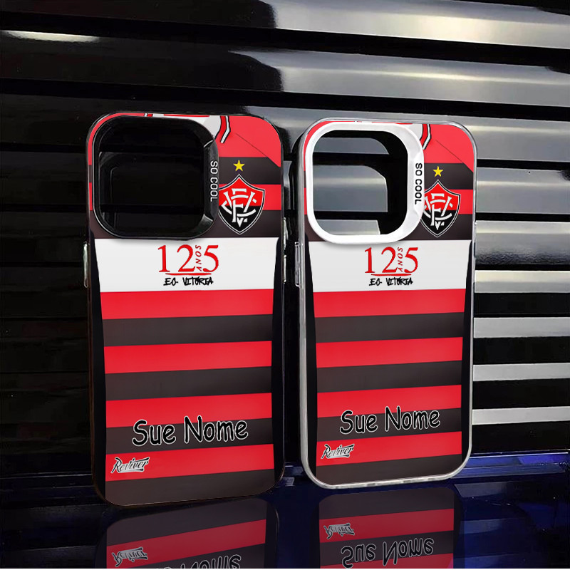 Capinha capa de Com nome personalizado Camisa de futebol Vitória Para iPhone 17 16 13 12 11 XS Max 15 Plus 14 PRO Case