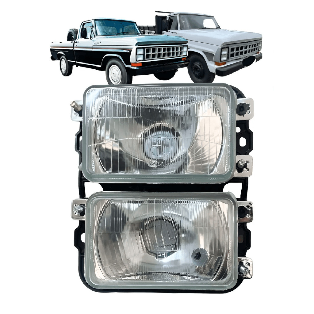 FAROL - FORD F1000/F4000 85/91 - COM VIDRO H4/H1 LADO DIREITO