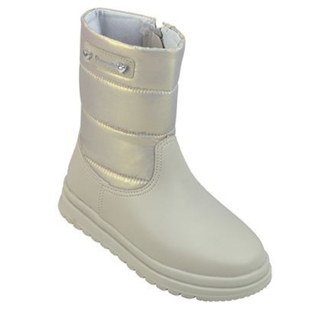 Bota Infantil Menina Pampili Flora Linho Cano Médio
