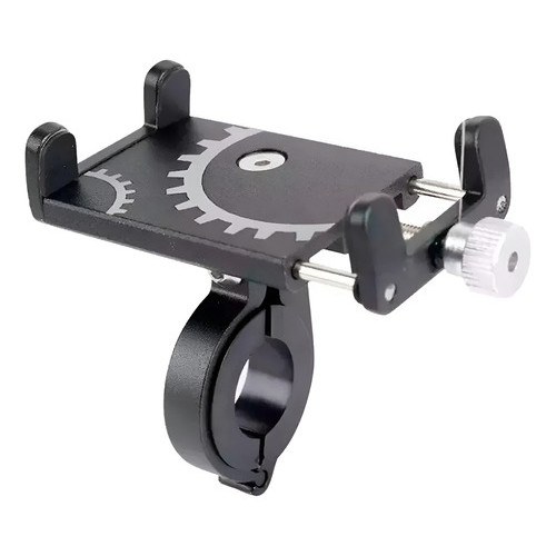 Suporte Celular Reforçado Moto Bicicleta Aluminio Guidão Preto