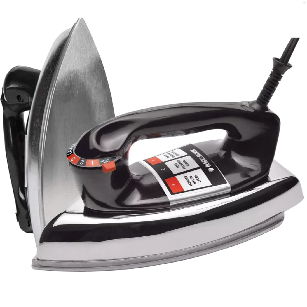 Ferro de Passar Roupa a Seco VFA1110TM2 Elétrico Clássico Base de Alumínio Antigo Preto Inox