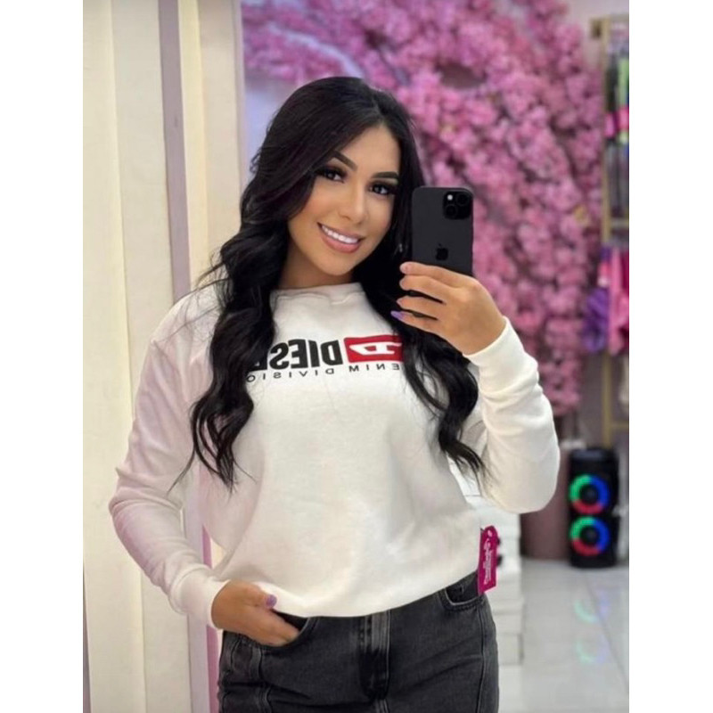 Moletom Inverno Retrô Sport Gola Exclusivo Moda Frio Feminino