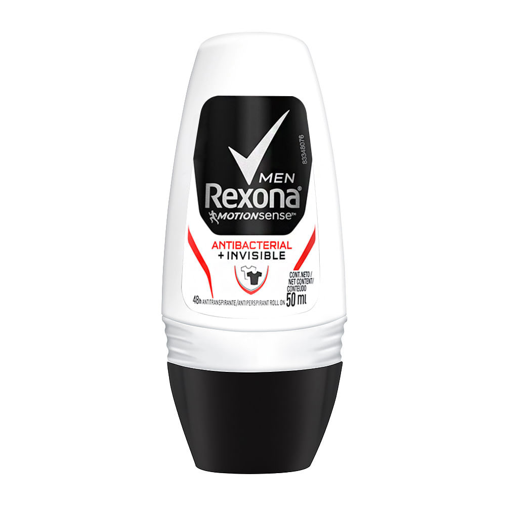 Desodorante Antitranspirante Rexona Men Antibacterial + Invisible Roll-on com 50ml em Oferta na Shopee