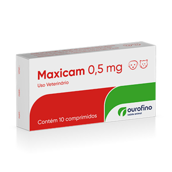 Maxicam 0,5mg 10 Comprimidos Cães e Gatos - Ouro Fino