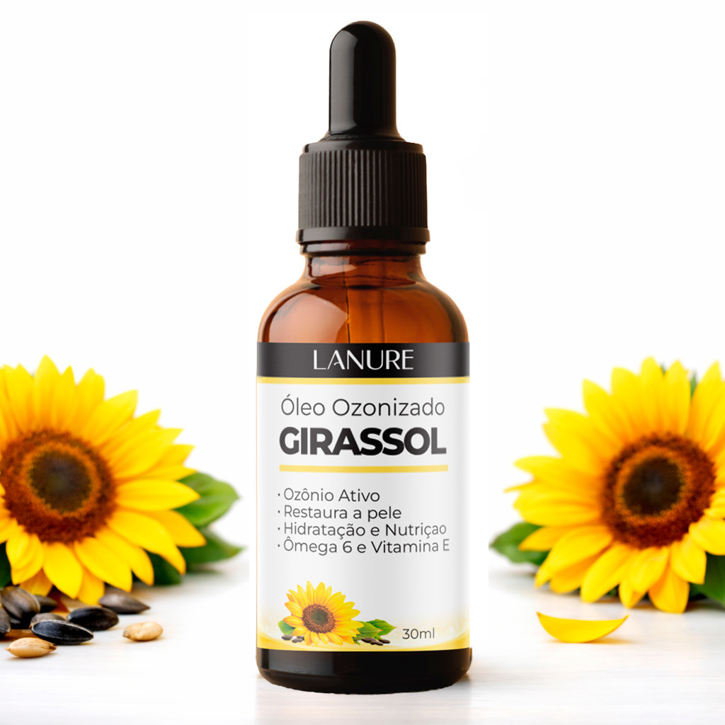 Óleo de Girassol Ozonizado Cicatrizante Lanure 30ml Ozonio Super Concentrado Anti Estrias
