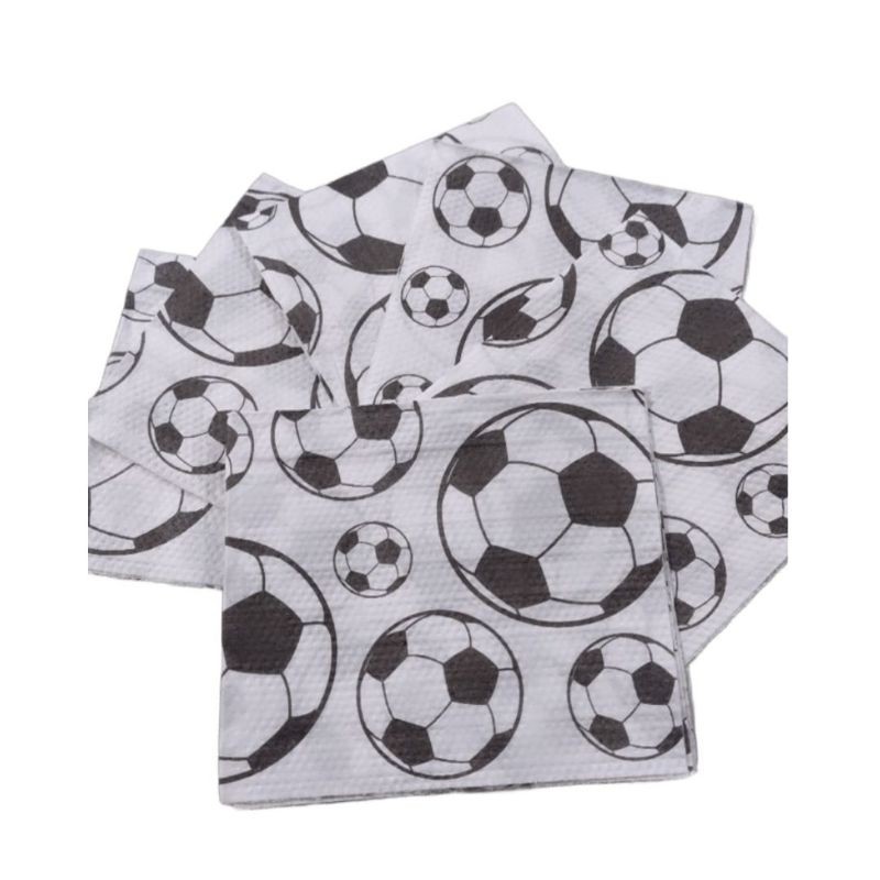 100 Guardanapo Festa Futebol 20x21cm Guardanapos de Papel Aniversário Futebol Decoração Festa Menino Bola Gol Futebol