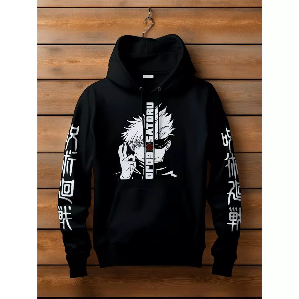 BLUSA DE FRIO MOLETOM CANGURU UNISSEX STREETWEAR Jujutsu Kai Gojo Satoru Anime Premium