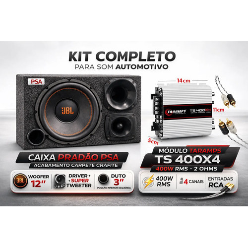 Caixa Trio Som Completa Sub 12 Jbl Selenium + Modulo Taramps