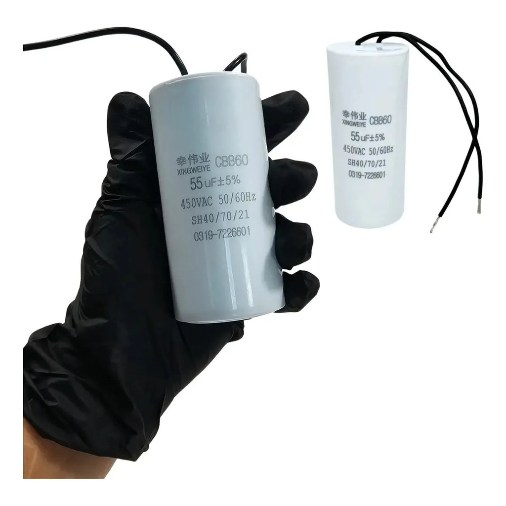 Capacitor 127V 55uF Motor Guincho Alta Durabilidade Uso Profissional