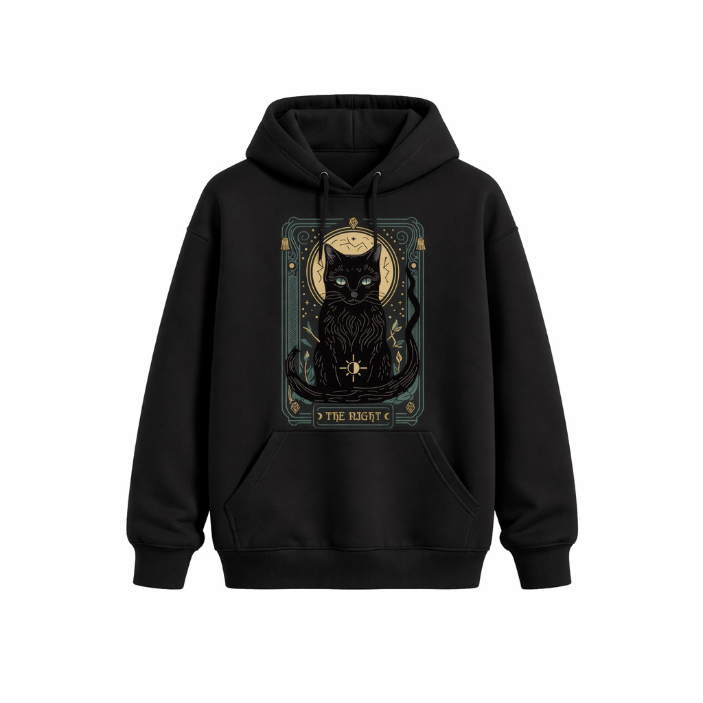 Moletom Canguru Gato Tarô Com Capuz Masculino Feminino Unissex Inverno Algodão Qualidade Premium