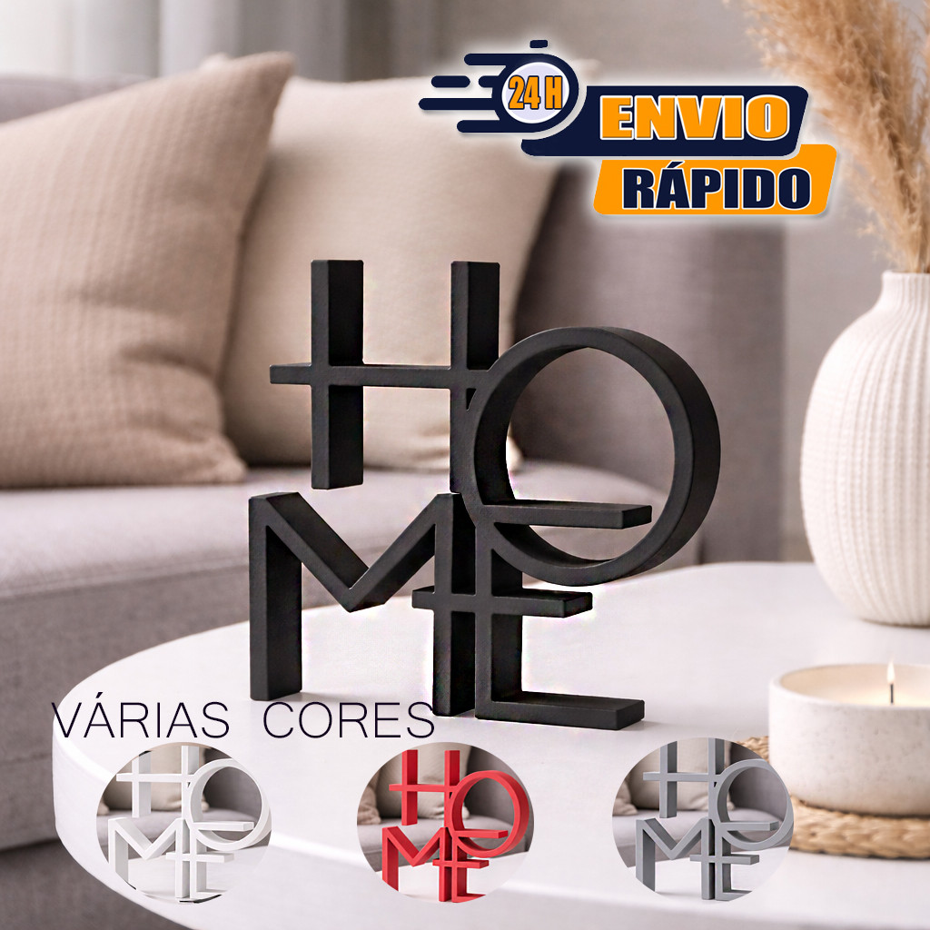 Escultura HOME Decorativa Moderna 10 ou 13cm Enfeite Minimalista para Sala Mesa Decoração Interior