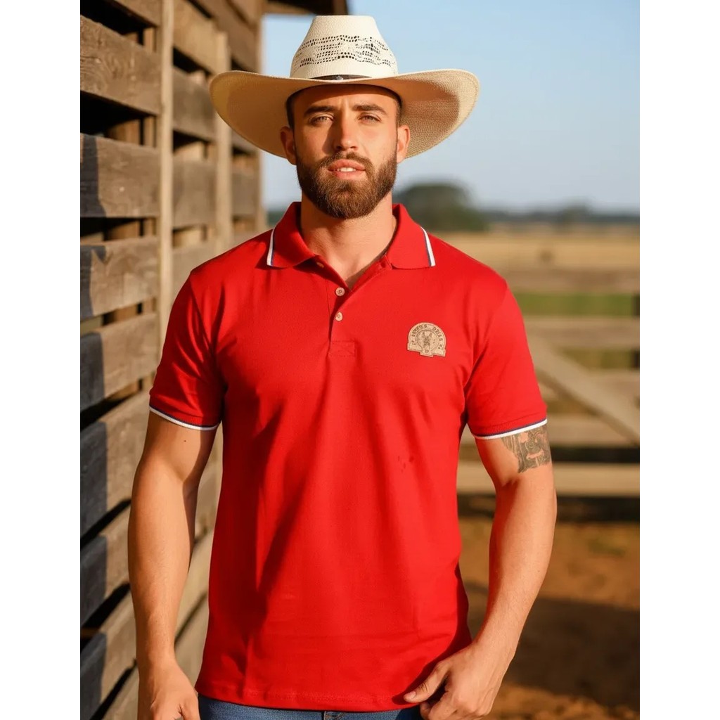 Camisa Polo Country Masculina Muladeiros Cavalgada Rodeio Camiseta 100% Algodão Estampada P ao GG