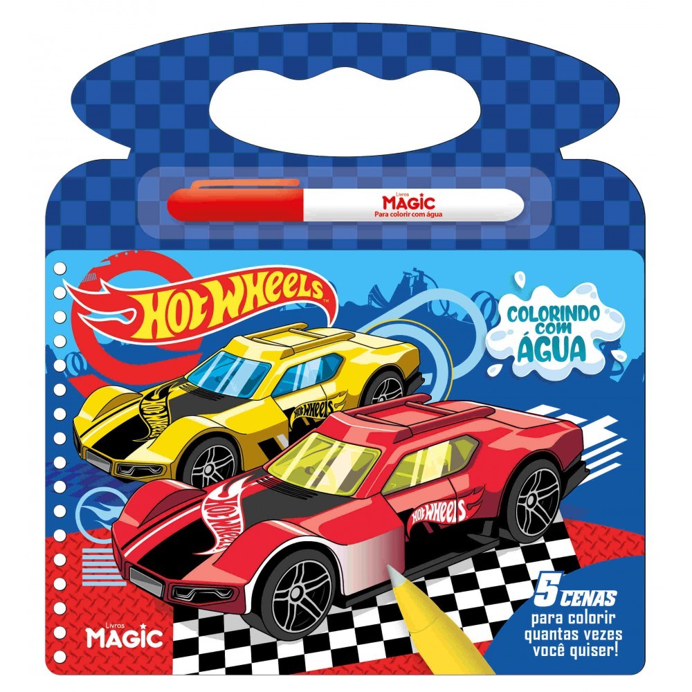 Livro Colorindo com Água - Hot Wheels