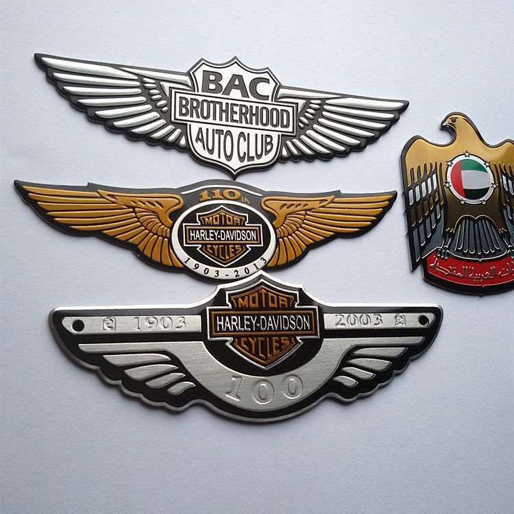 【Ready Stock】 Car Motorcycle 100 Th Anniversary Logo Bumper Stickers Metal Car Logo Personalized Labeling Harley Ui4i